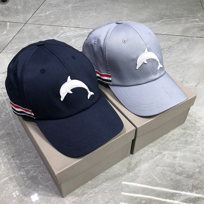 Dolphin embroidered baseball cap