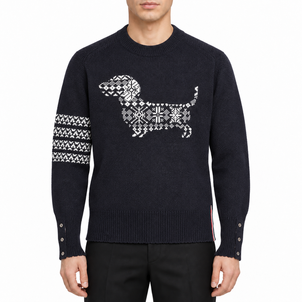 2026SS Men's Four-Stripe Crew Neck Knit Sweater | Thom Browne