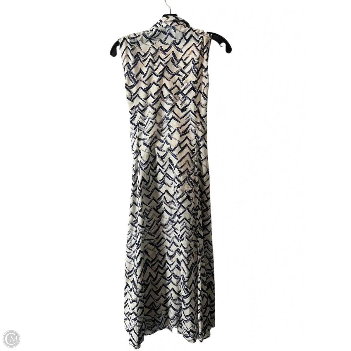 Dress Casual Midi By Nic + Zoe In Blue & White, Size: M