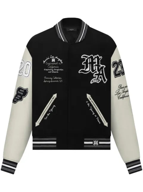 AMIRI logo patch varsity bomber jacket