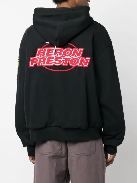 Heron Preston zip-up logo-print hoodie