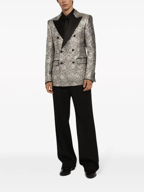 Dolce & Gabbana satin-lapel jacquard blazer