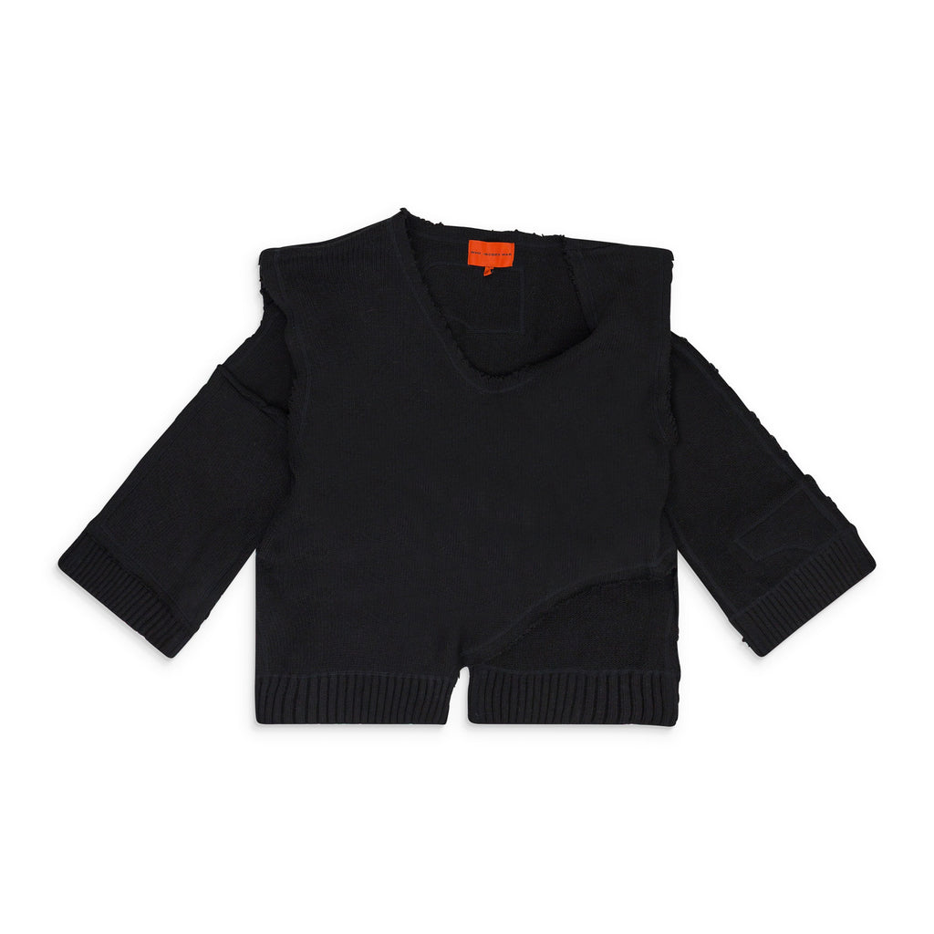 Black Unadorned Sweater Vest