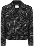 Philipp Plein strass leather biker jacket camouflage