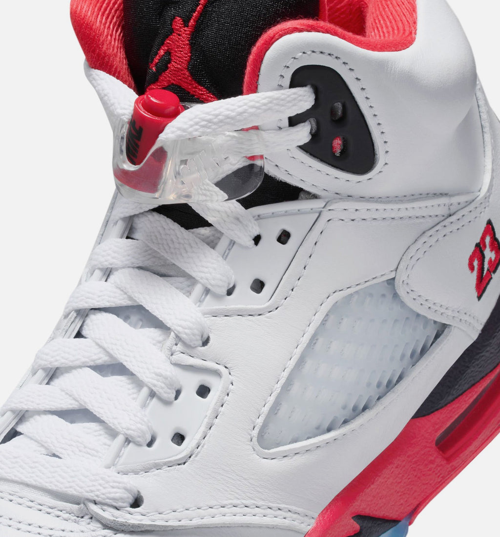 Air Jordan 5 Retro "Fire Red" Big Kids' Shoe – White/Fire Red/Black