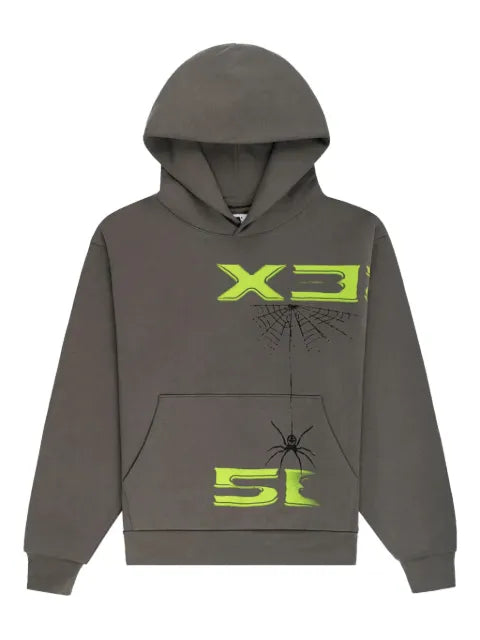 SP5DER spider-web-print hoodie