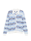 Casablanca Space dye monogram long-sleeve merino cardigan