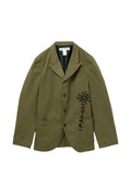 Comme Des Garçons Shirt graphic-print cotton coat