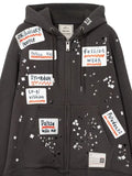Maison MIHARA YASUHIRO embellished sticker zip-up hoodie
