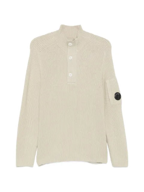 C.P. Company full rib cotton Lens half button sweater