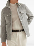 Brunello Cucinelli lightweight water-resistant cashmere shirt-style outerwear jacket