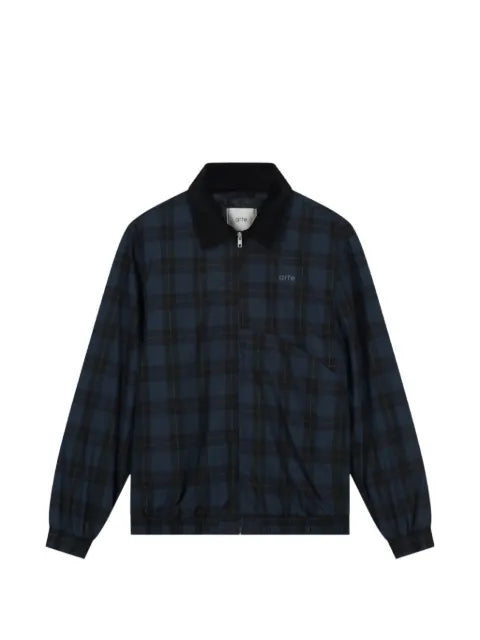 Arte Antwerp plaid corduroy-collar jacket