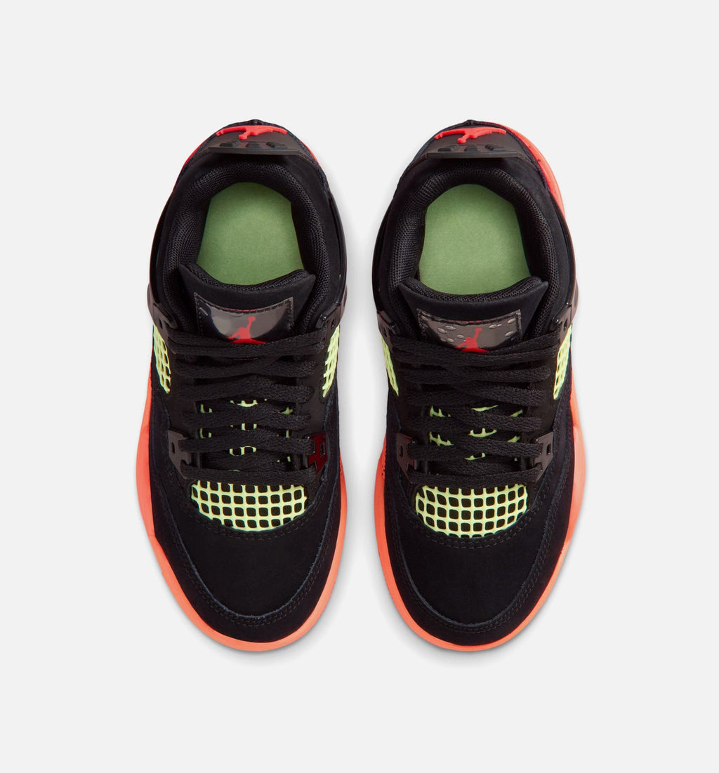 Air Jordan 4 Retro Black Infrared 23 Preschool Shoes - Black/Infrared 23/Bright Mango
