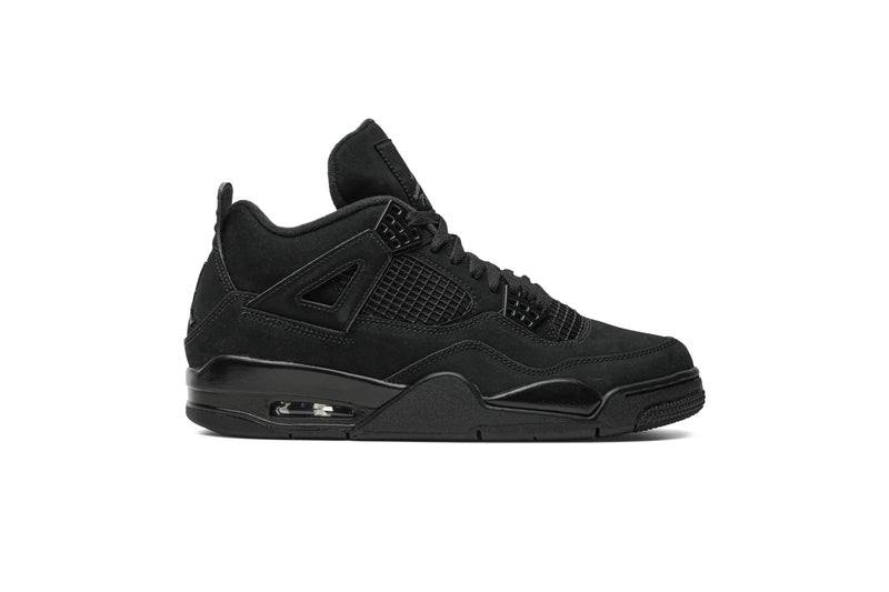 Air Jordan 4 Retro 'Black Cat' 2020 – All-Black Stealth Sneaker with Matte Nubuck & Visible Air Unit