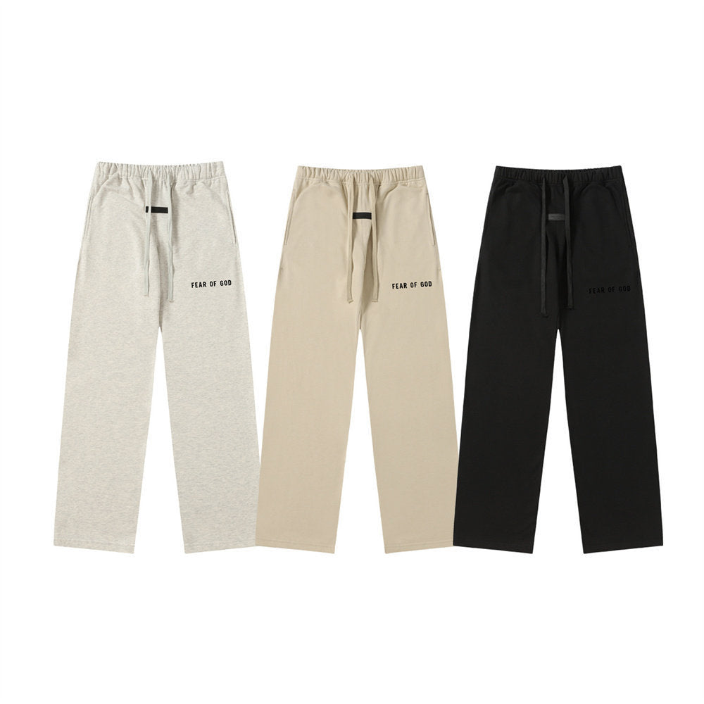Fear Of God Essentials Flocked Logo Drawstring Straight Leg Sweatpants