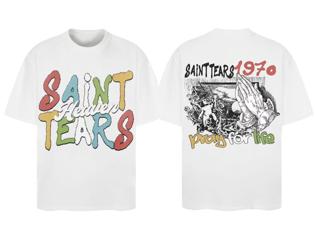 Saint Michael Vintage Multi‑Graphic Oversized Tee Streetwear Unisex