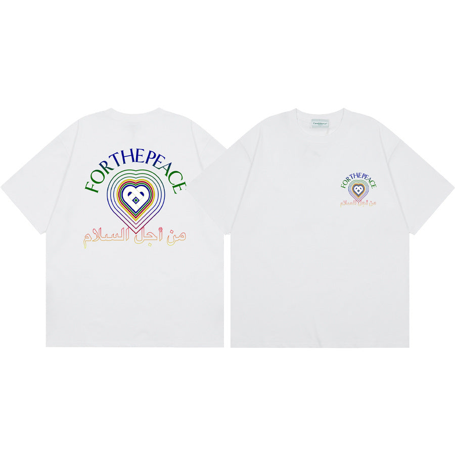 2026 New Casablanca Logo Print Loose Fit Unisex Short Sleeve T-Shirt