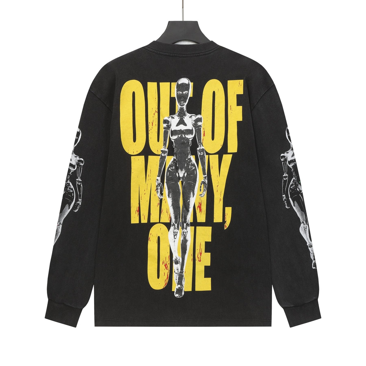 Godspeed Washed Black Rock Graphic Long-Sleeve T-Shirt