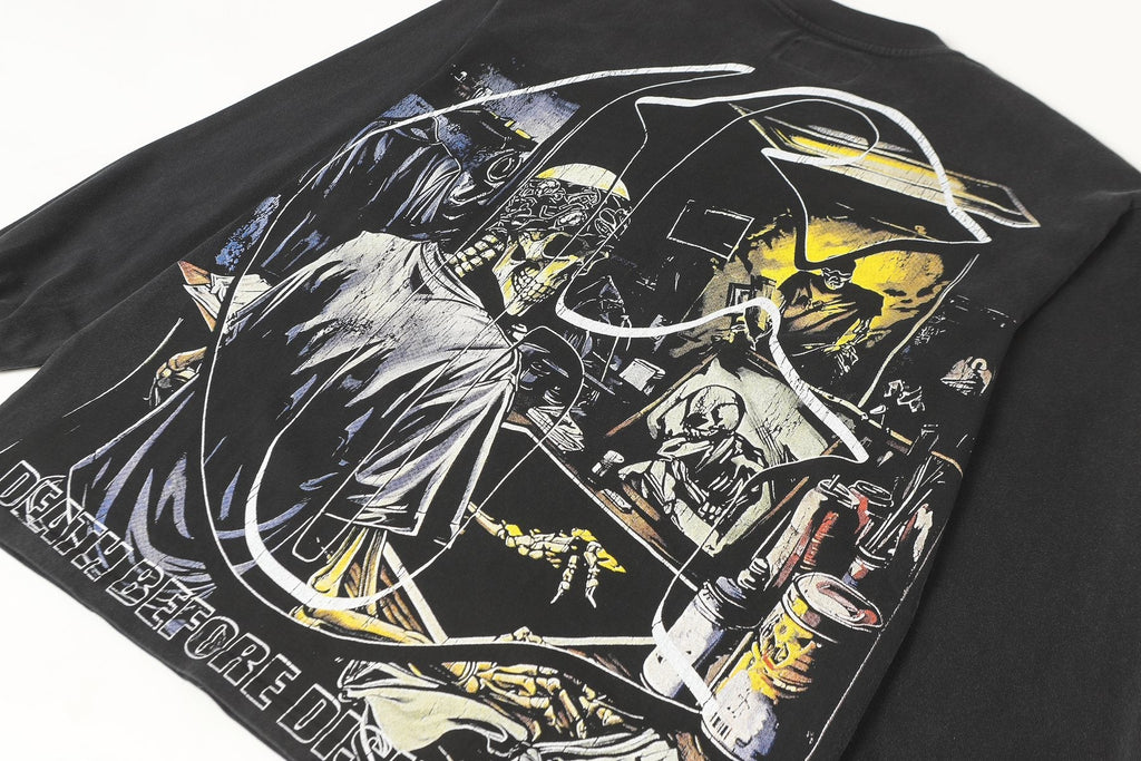 Godspeed Washed Black Rock Graphic Long-Sleeve T-Shirt