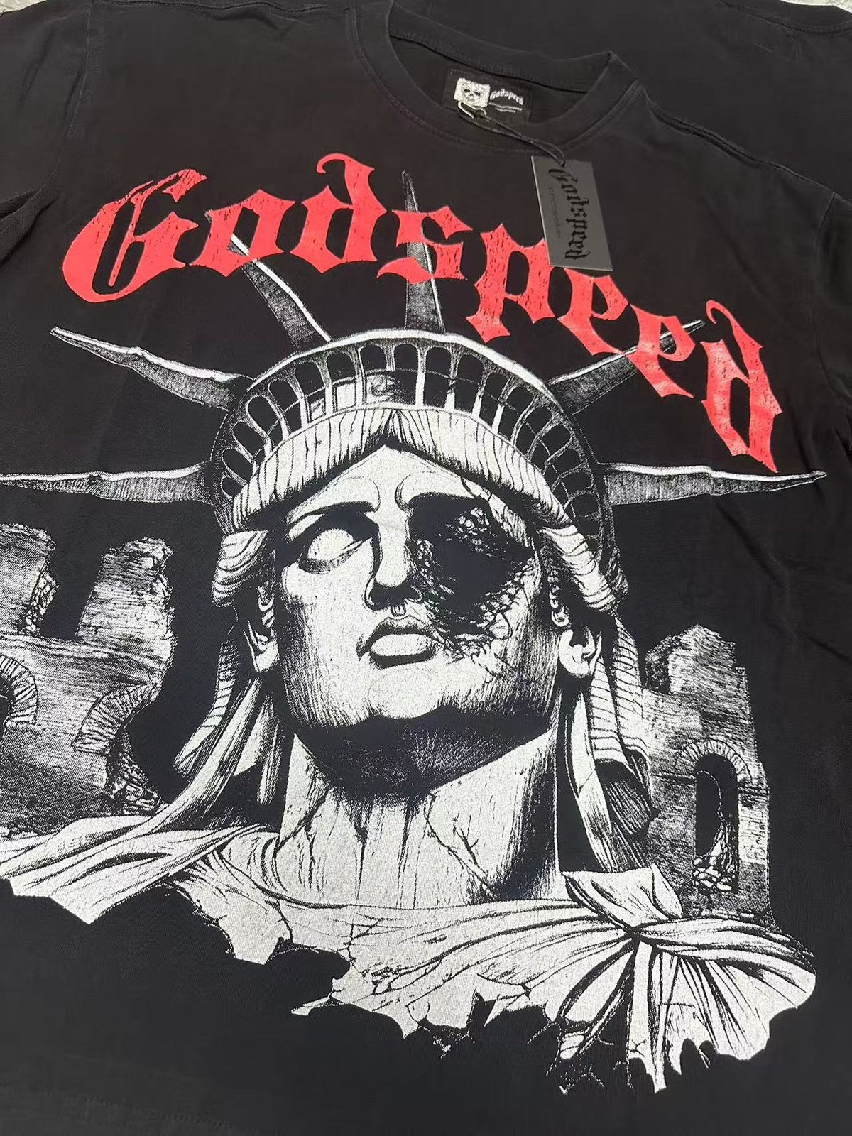 Godspeed E Pluribus Unum Statue Graphic T-Shirt