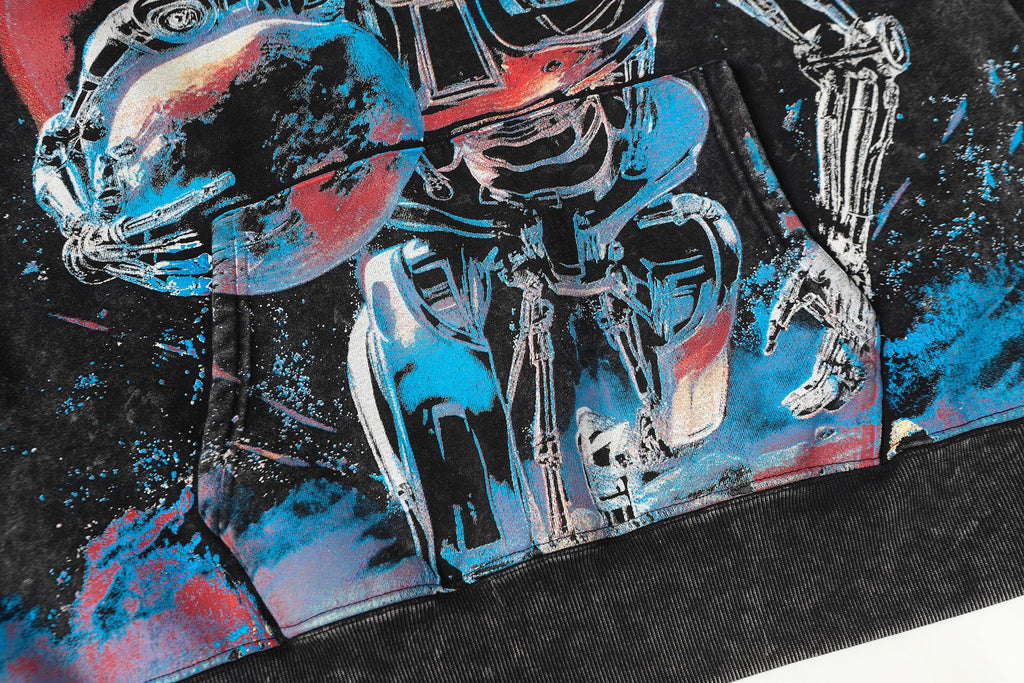 Godspeed Acid-Wash Graphic Pullover Hoodie