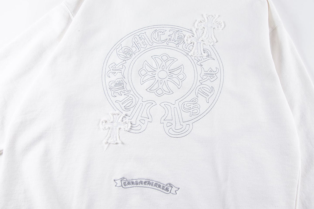Chrome Hearts Rhinestone Horseshoe Applique Crewneck Sweatshirt