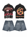 Godspeed Money Skull Graphic T-Shirt and Shorts Set