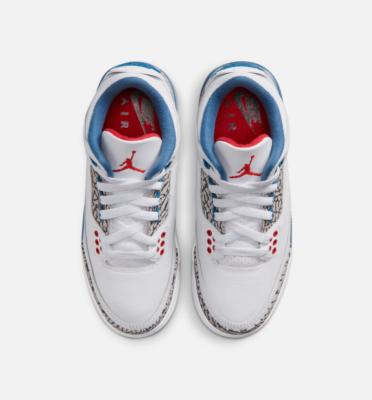 Air Jordan 3 Retro OG True Blue Big Kids' Sneakers - White / Fire Red / True Blue