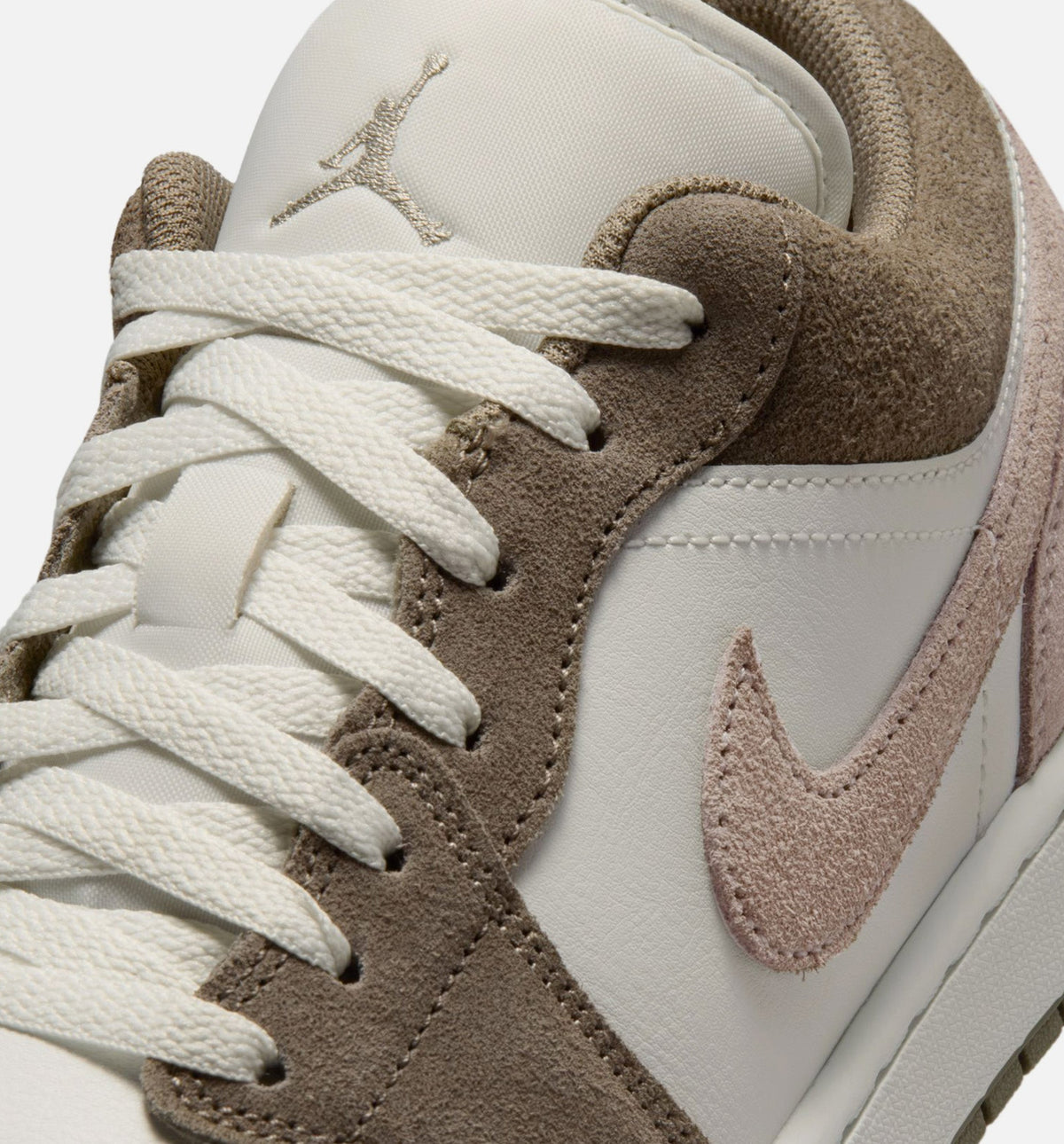 Air Jordan 1 Low Men's Lifestyle Sneakers - Olive Grey/Enigma Stone/Summit White