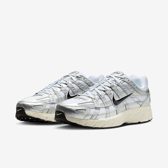 Men's Nike P-6000 White/Black-Metallic Silver (CD6404 105)