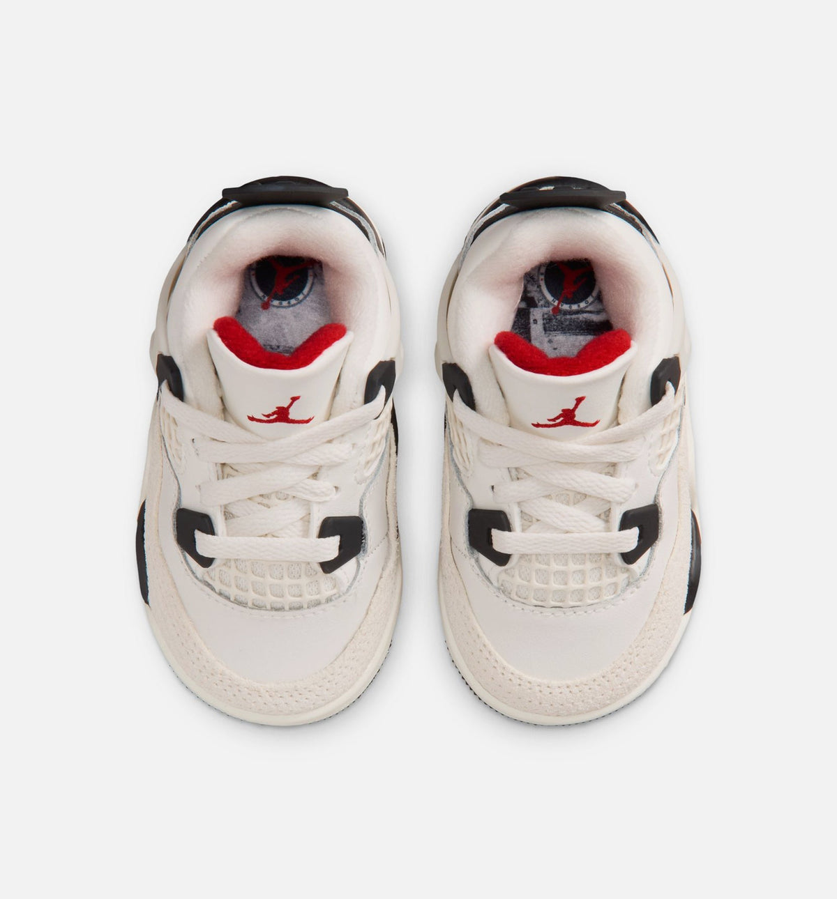Air Jordan 4 Retro Flight Club Infant Toddler Shoes - Sail/Black/University Red