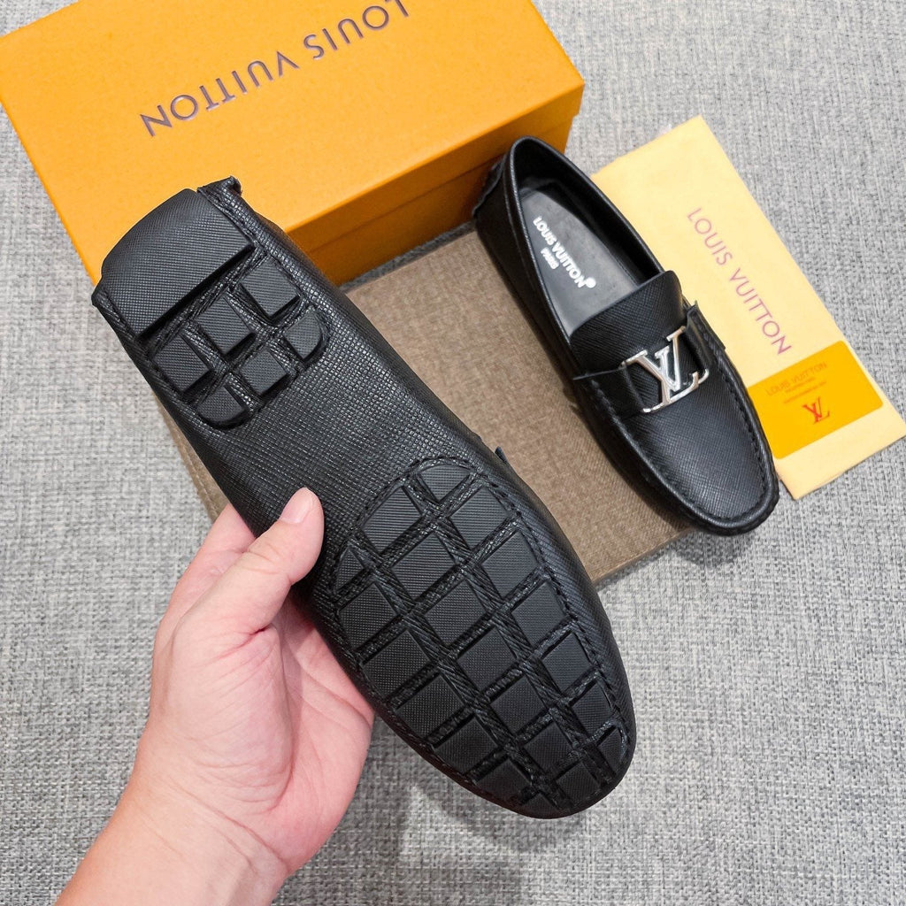 Louis Vuitton Black Metal-Hardware Loafers - Moccasin-Inspired Toe Seam