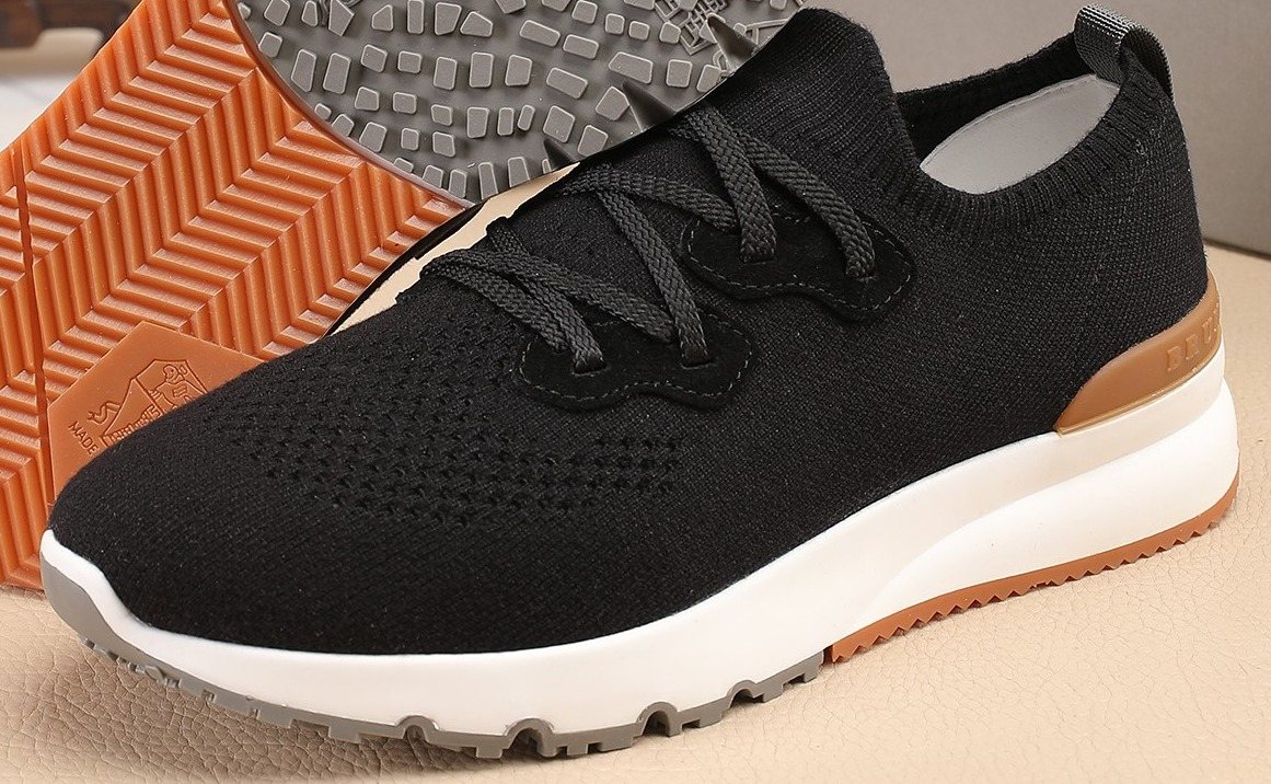 Brunello Cucinelli Black Knit Sneakers