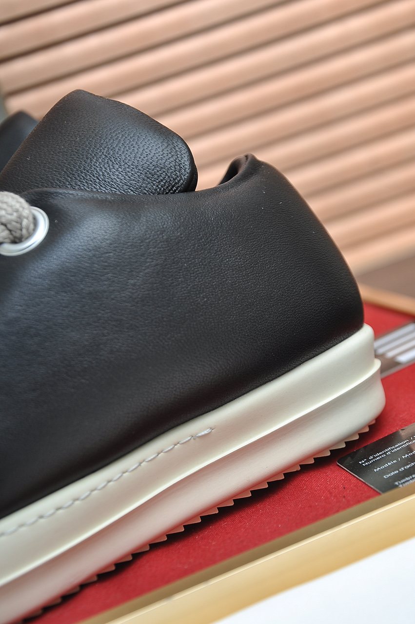 Rick Owens Black Platform Low-Top Sneakers