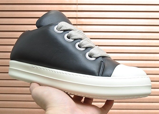 Rick Owens Black Platform Low-Top Sneakers