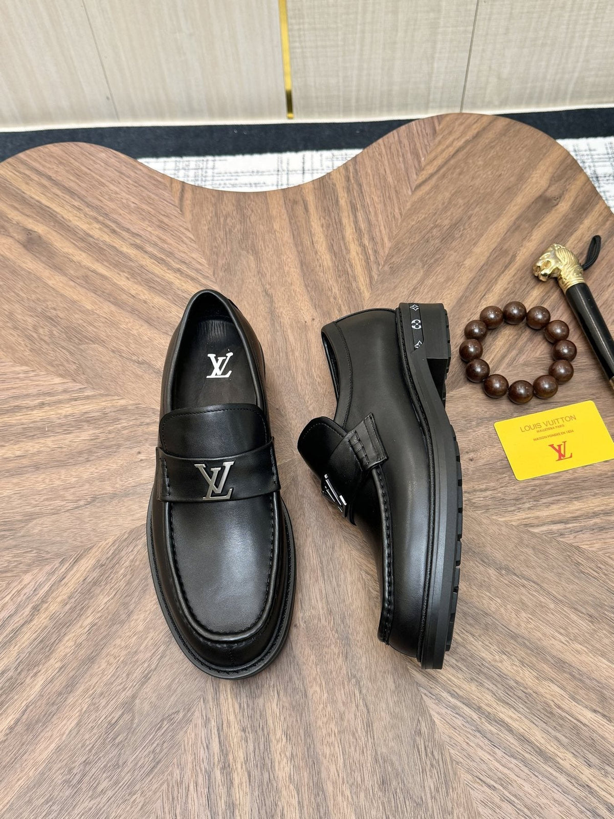 Louis Vuitton Black Metal Hardware Loafers