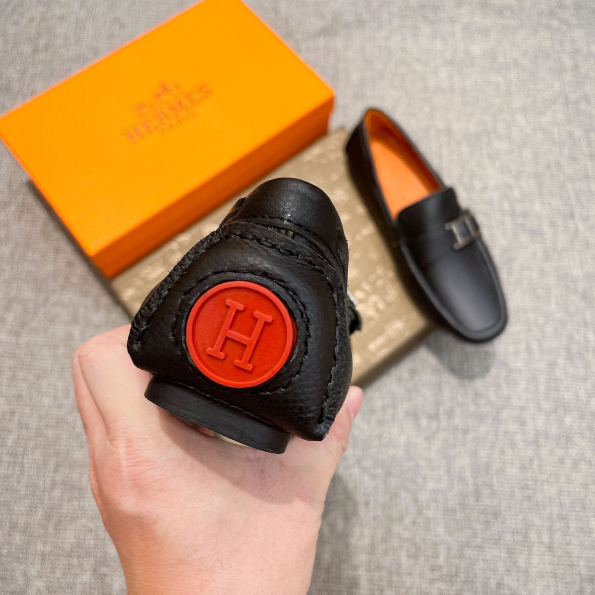 Hermès Black Bar Loafers