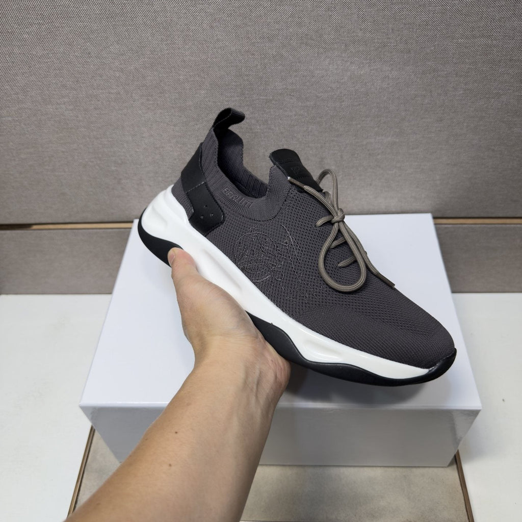 Berluti Charcoal Gray Lace-Up Sneakers