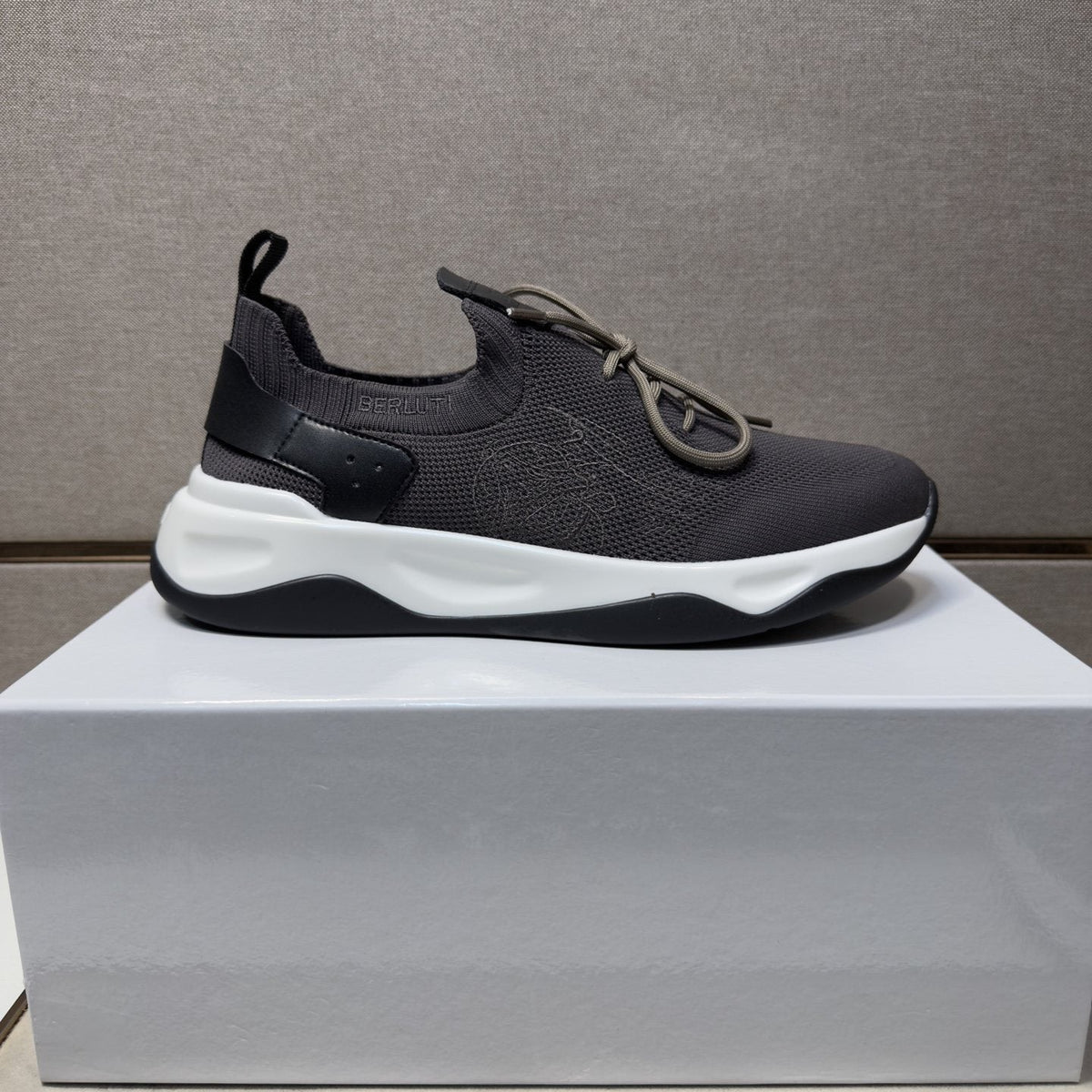Berluti Charcoal Gray Lace-Up Sneakers