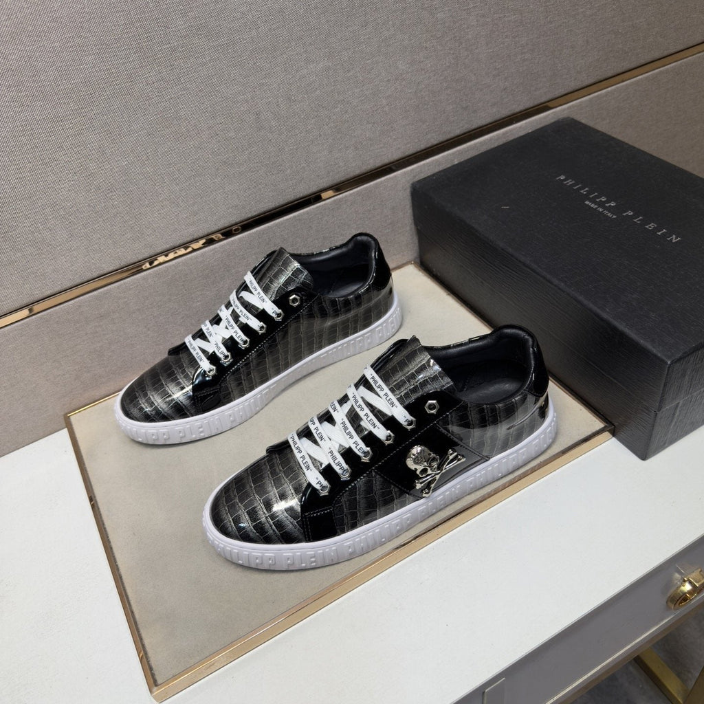 Philipp Plein Men's Plaid Low-Top Sneakers