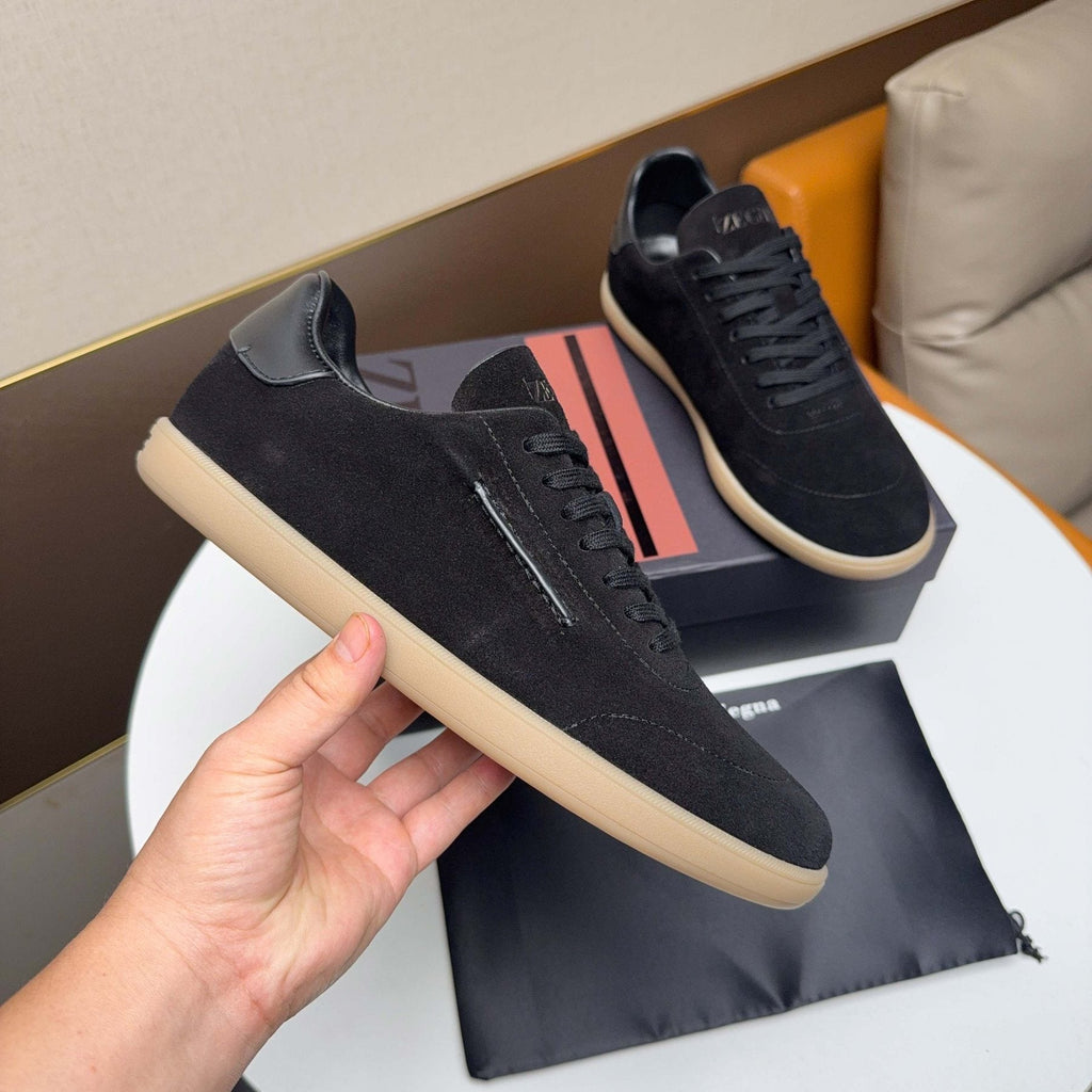 Zegna Suede Low-Top Sneakers