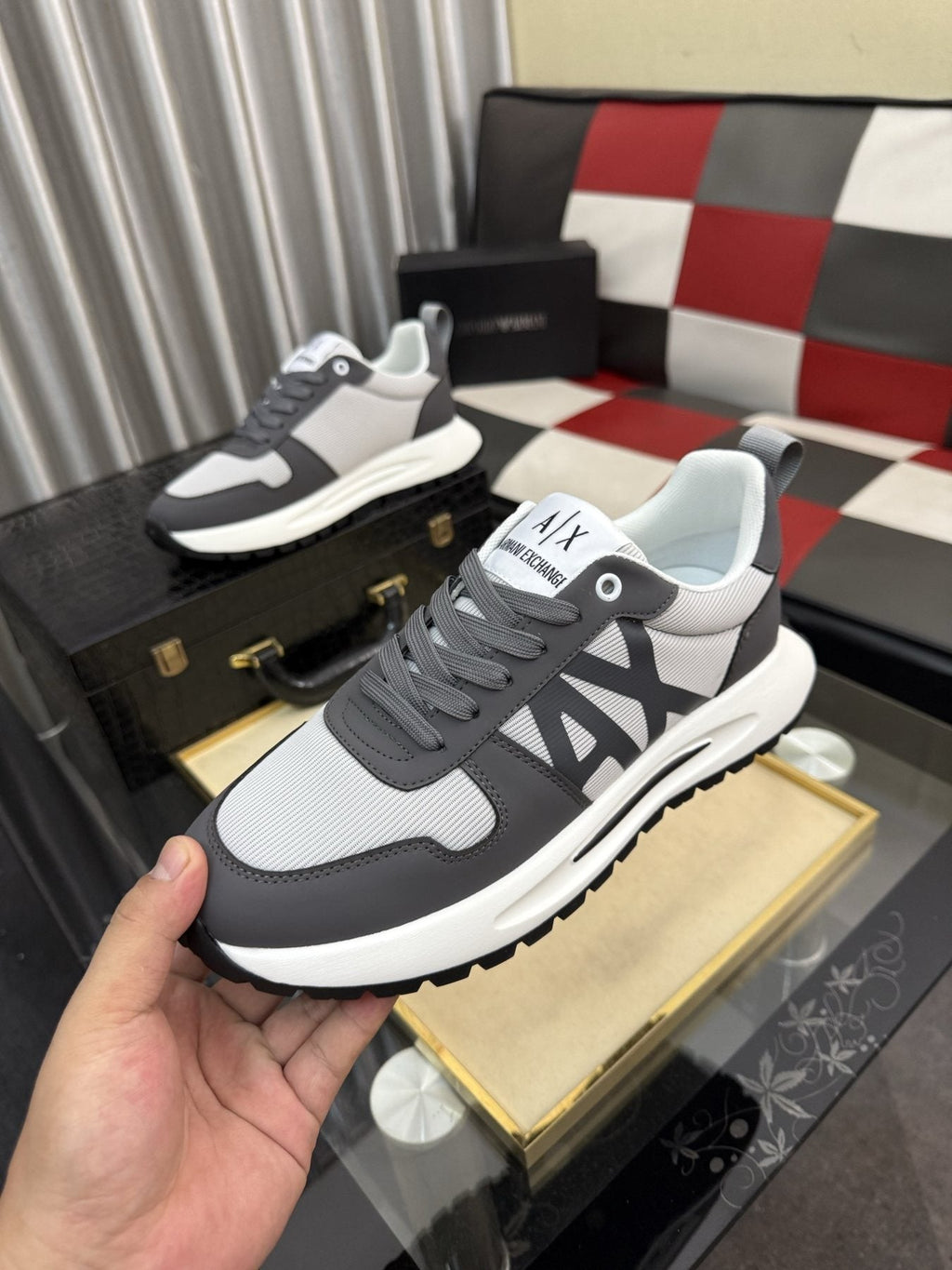 Armani Side-Graphic Casual Sneakers