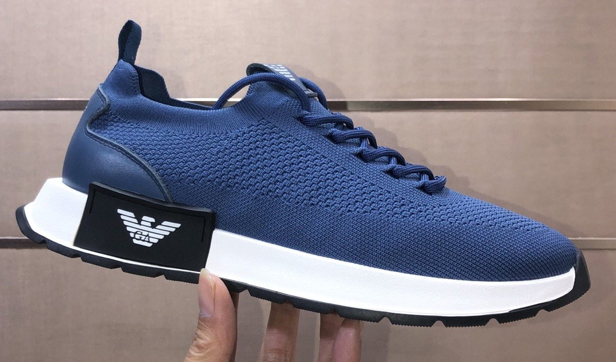Giorgio Armani Men's Knit Lace-Up Sneakers