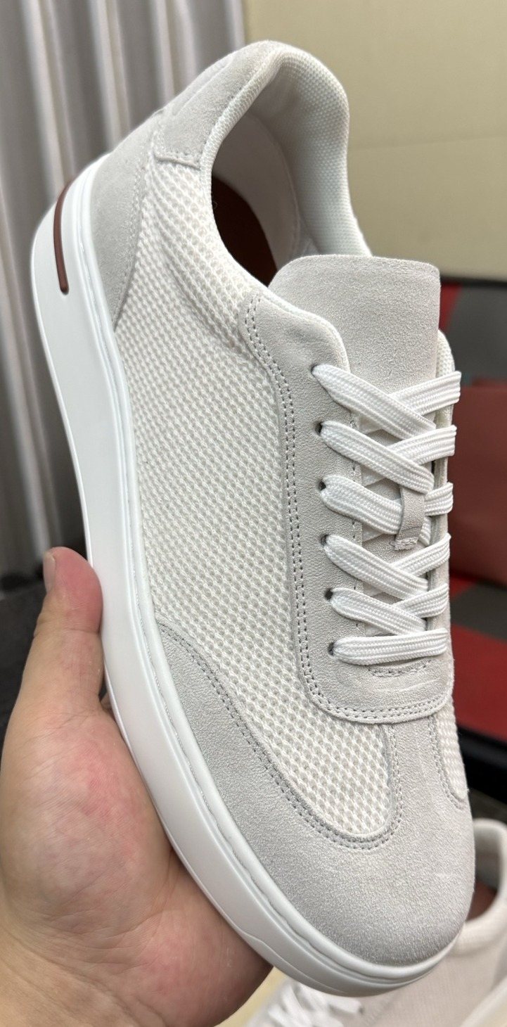 Textured Panel Low-Top Sneakers