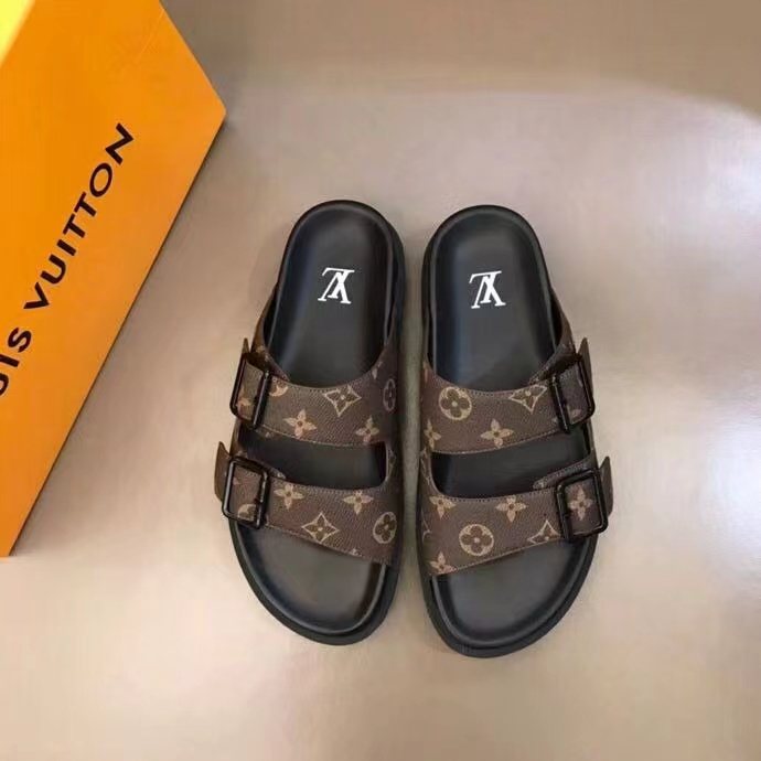 Louis Vuitton Monogram Buckle Slide Sandals - Contoured Footbed