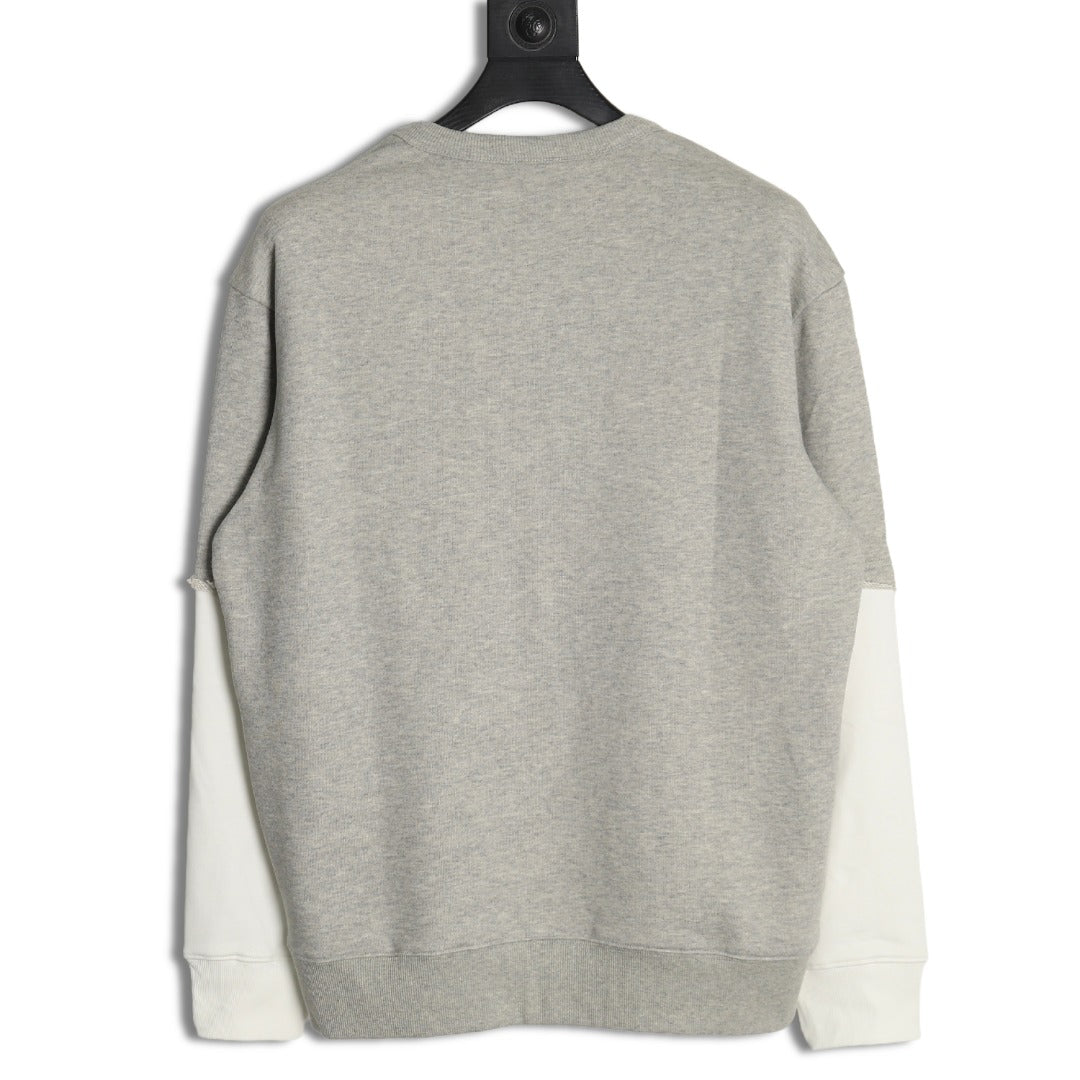 Gucci Lettering Layered-Look Crewneck Sweatshirt - Gray
