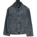 Louis Vuitton Monogram-Style Front-Panel Denim Jacket - Charcoal